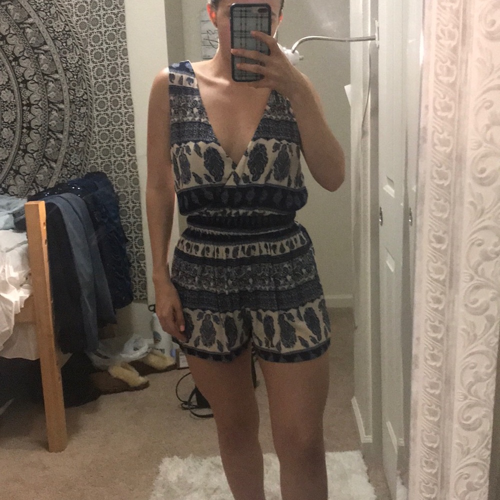 Blue and white romper!